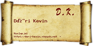 Déri Kevin névjegykártya