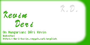 kevin deri business card